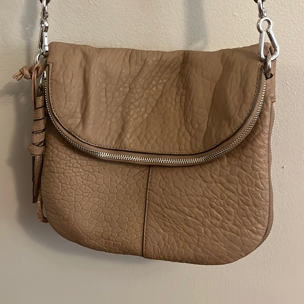 Vince Camuto Lamb Leather Crossbody Bag Leather Beige Color